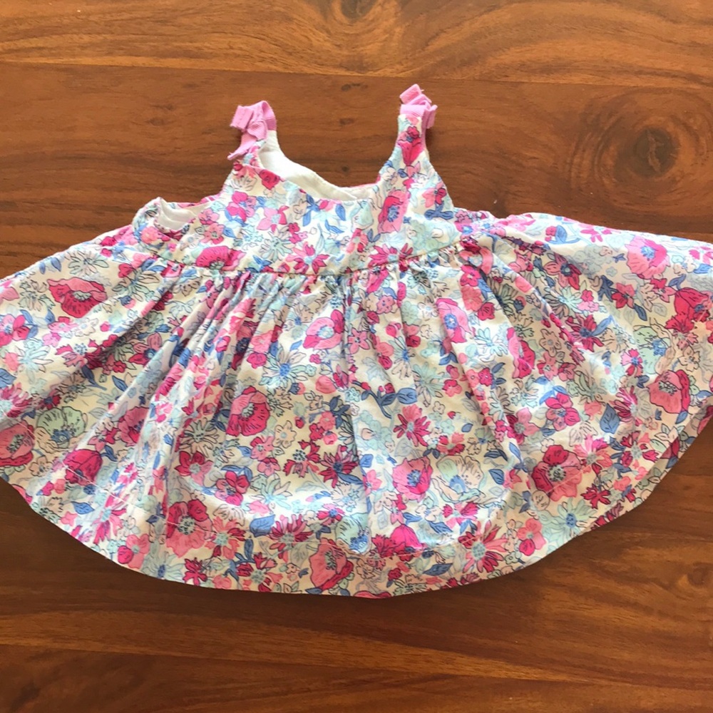 Floral pink and blue dress